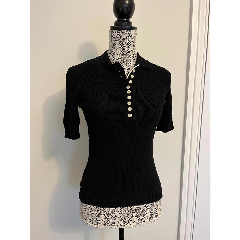 Proenza Schouler white label knit short sleeved polo top